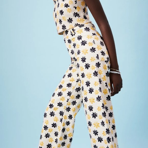 ZW RETRO FLORAL MARINE PATCH POCKET STRAIGHT JEANS - Picture 7 of 15